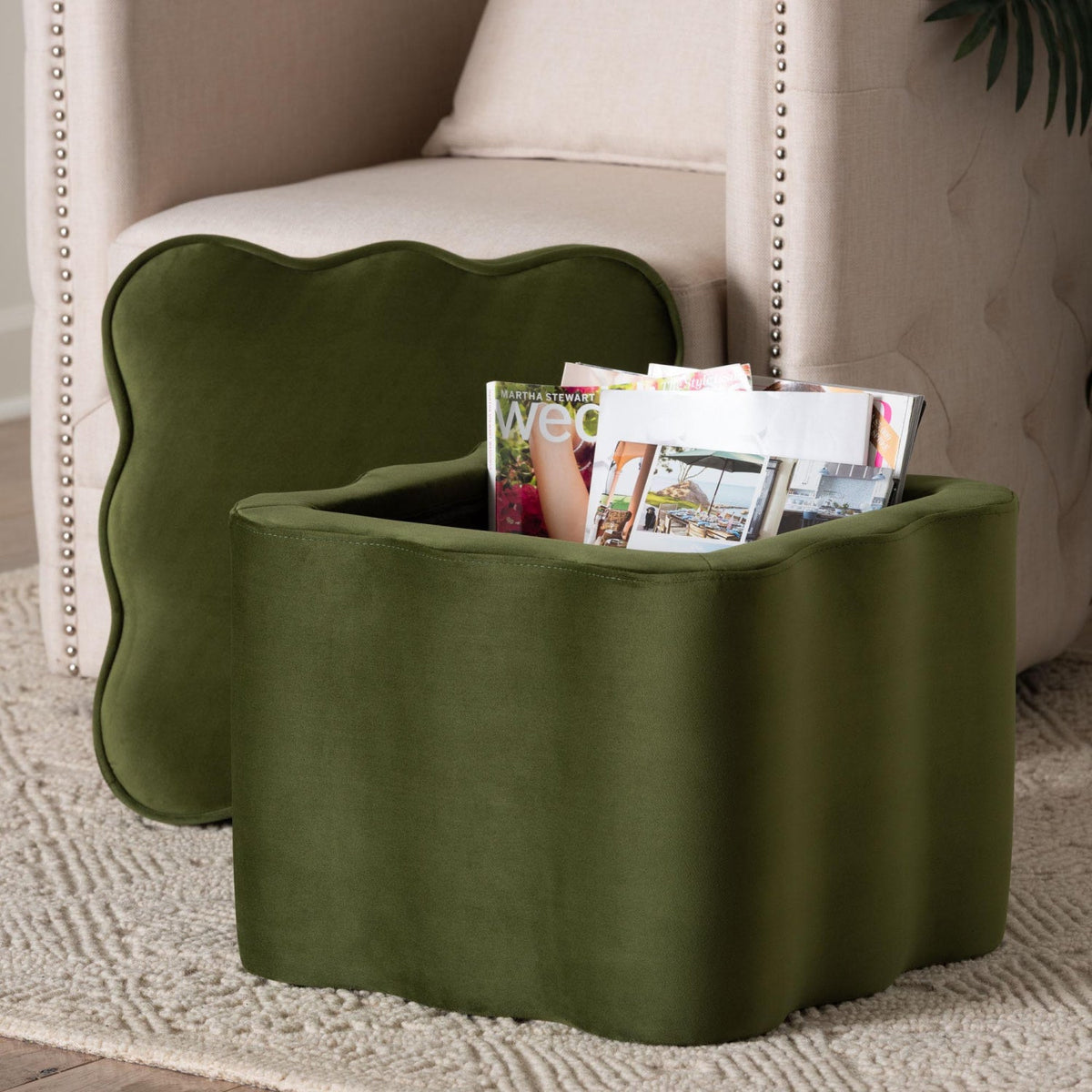 Modern European furniture - Scalloped Storage Ottoman - www.oroa.com