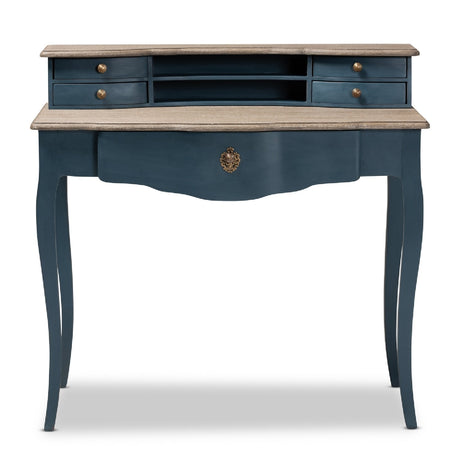 Modern European furniture - Blue Wooden Accent Writing Desk - www.oroa.com