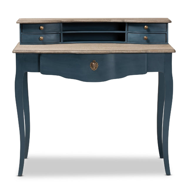 Modern European furniture - Blue Wooden Accent Writing Desk - www.oroa.com