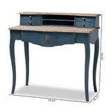 Modern European furniture - Blue Wooden Accent Writing Desk - www.oroa.com