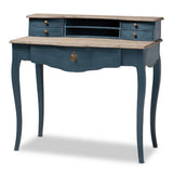Modern European furniture - Blue Wooden Accent Writing Desk - www.oroa.com