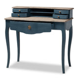 Modern European furniture - Blue Wooden Accent Writing Desk - www.oroa.com