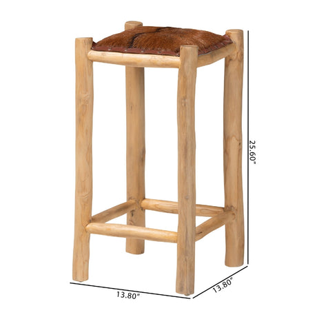 Modern European furniture - Rustic Leather Counter Stool - www.oroa.com