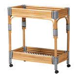 Modern European furniture - Natural Rattan Indoor/Outdoor Kitchen Cart - www.oroa.com