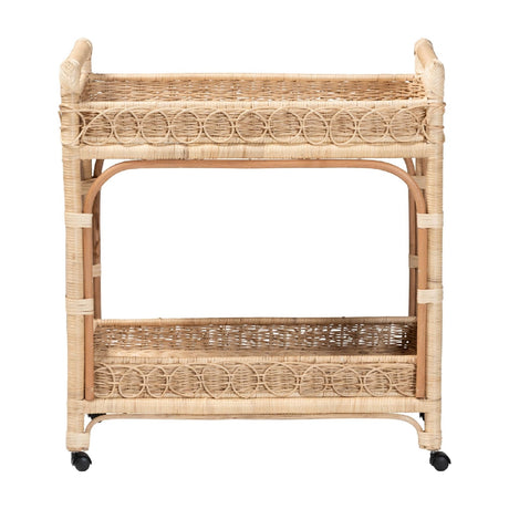 Modern European furniture - Two-Tier Rattan Indoor/Outdoor Serving Cart - www.oroa.com