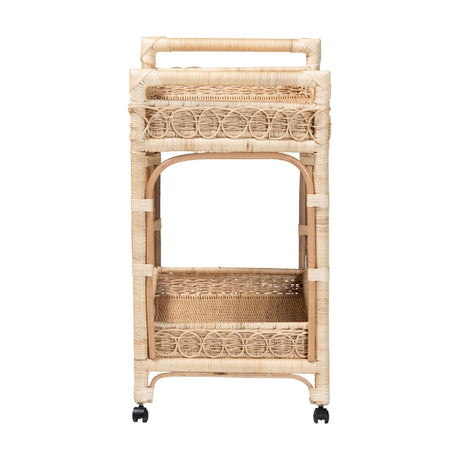 Modern European furniture - Two-Tier Rattan Indoor/Outdoor Serving Cart - www.oroa.com