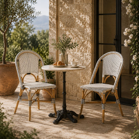 Contract furniture - White Weaving Indoor Outdoor Bistro Chair - www.oroatrade.com
