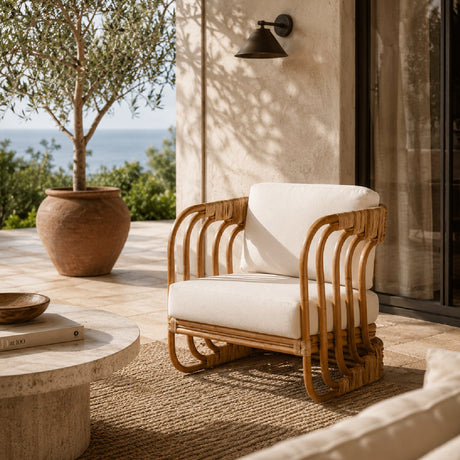 Modern European furniture - Modern Indoor Outdoor Boho Rattan Lounge Chair- www.oroa.com