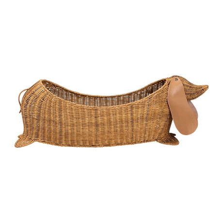 Modern European furniture - Natural Rattan Dachshund Basket - www.oroa.com