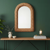 Modern European furniture - Arched Wicker Wall Mirror - www.oroa.com