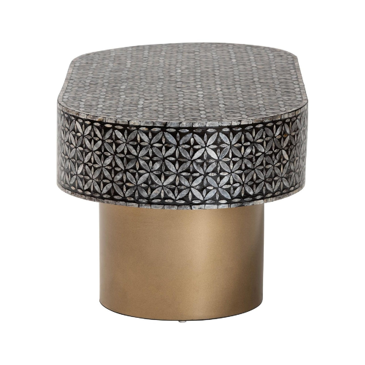 Modern European furniture - Capiz Shell Oval Coffee Table - www.oroa.com