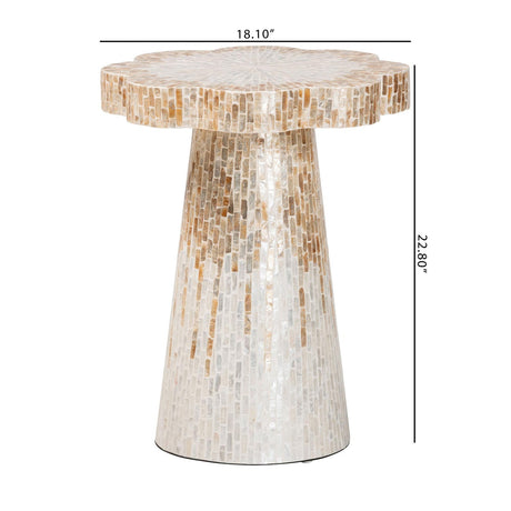 Modern European furniture - Capiz Shell Scalloped End Table - www.oroa.com