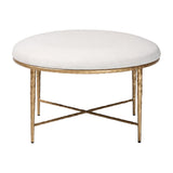 Modern European furniture - White Padded Round Cocktail Ottoman - www.oroa.com