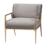 Modern European furniture - Gray Velvet Lounge Chair - www.oroa.com