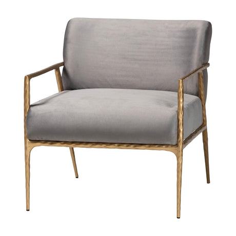 Modern European furniture - Gray Velvet Lounge Chair - www.oroa.com