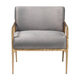 Modern European furniture - Gray Velvet Lounge Chair - www.oroa.com