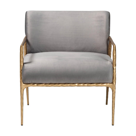 Modern European furniture - Gray Velvet Lounge Chair - www.oroa.com