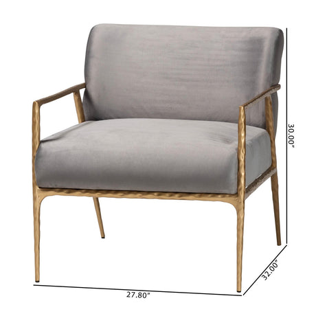 Modern European furniture - Gray Velvet Lounge Chair - www.oroa.com