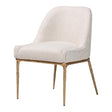 Modern European furniture - White Boucle Dining Side Chair - www.oroa.com