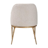Modern European furniture - White Boucle Dining Side Chair - www.oroa.com
