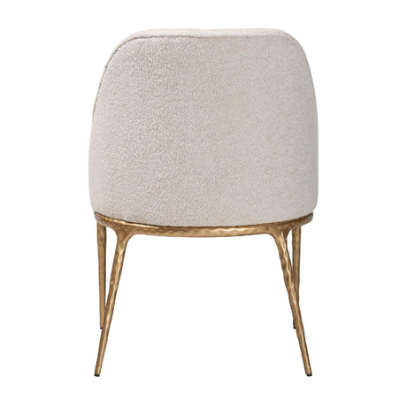 Modern European furniture - White Boucle Dining Side Chair - www.oroa.com