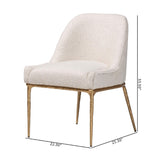 Modern European furniture - White Boucle Dining Side Chair - www.oroa.com