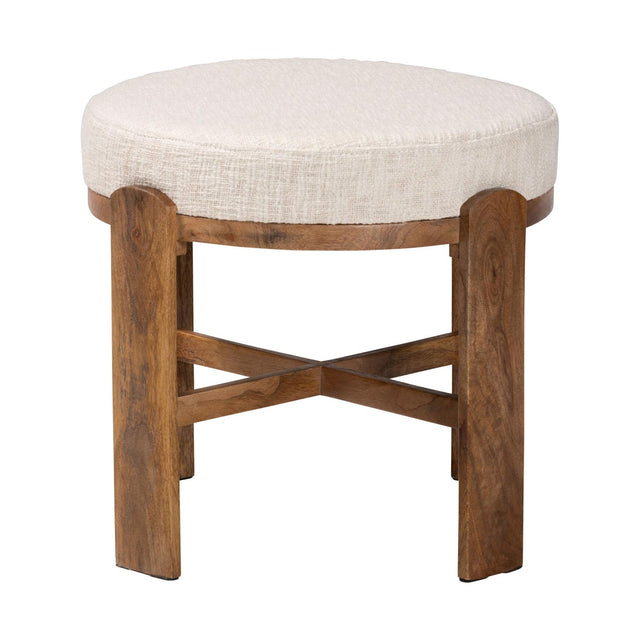 Modern European furniture - Round Fabric Cushioned Ottoman - www.oroa.com