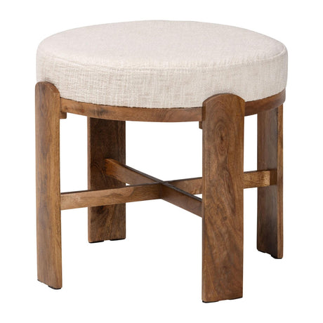 Modern European furniture - Round Fabric Cushioned Ottoman - www.oroa.com
