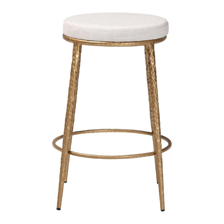 Modern European furniture - Hand-forged Metal Padded Counter Stool - www.oroa.com