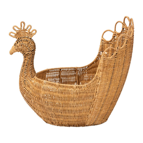 Modern European furniture - Natural Rattan Peacock Basket - www.oroa.com