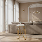 Hexagonal Marble End Table | Bali Loom Kalena