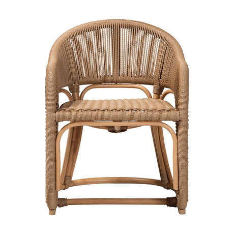Modern European furniture - Rattan Indoor/Outdoor Barrel-Back Accent Chair - www.oroa.com
