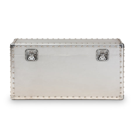 Modern European furniture - Silver Metal Storage Trunk - www.oroa.com