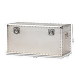 Modern European furniture - Silver Metal Storage Trunk - www.oroa.com