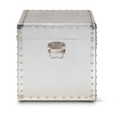Modern European furniture - Silver Metal Storage Trunk - www.oroa.com
