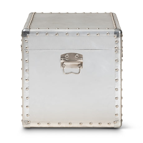 Modern European furniture - Silver Metal Storage Trunk - www.oroa.com