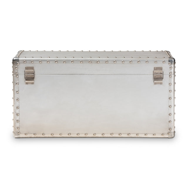 Modern European furniture - Silver Metal Storage Trunk - www.oroa.com