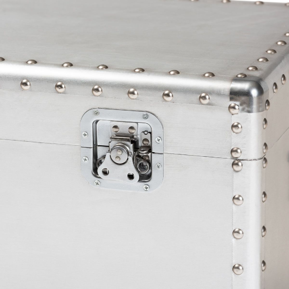 Modern European furniture - Silver Metal Storage Trunk - www.oroa.com