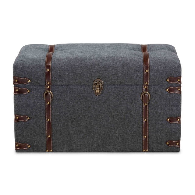 Modern European furniture - Gray Upholstered Storage Ottoman - www.oroa.com