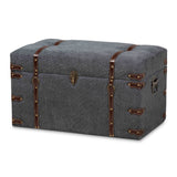 Modern European furniture - Gray Upholstered Storage Ottoman - www.oroa.com