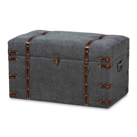 Modern European furniture - Gray Upholstered Storage Ottoman - www.oroa.com