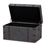 Modern European furniture - Gray Upholstered Storage Ottoman - www.oroa.com