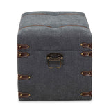 Modern European furniture - Gray Upholstered Storage Ottoman - www.oroa.com