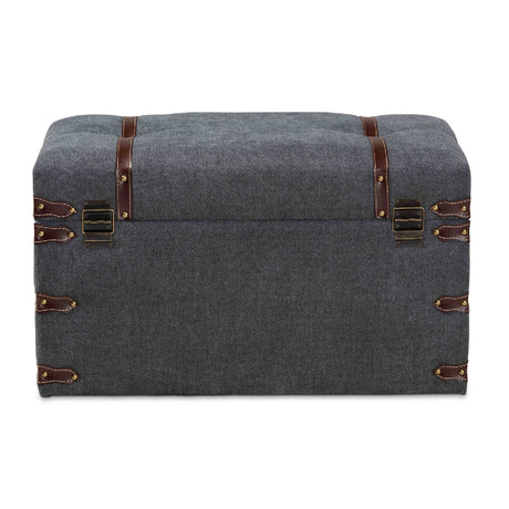 Modern European furniture - Gray Upholstered Storage Ottoman - www.oroa.com