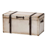 Modern European furniture - Vintage White Canvas Storage Trunk - www.oroa.com
