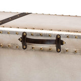Modern European furniture - Vintage White Canvas Storage Trunk - www.oroa.com