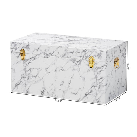 Modern European furniture - Marble Vinyl Storage Trunk - www.oroa.com