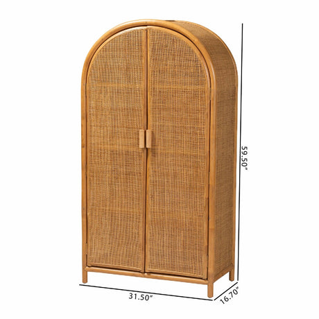 Modern European furniture - Arched Rattan 2-Door Cabinet - www.oroa.com