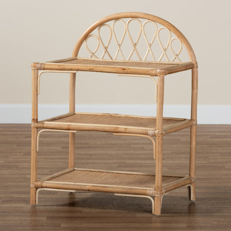Modern European furniture - Natural Rattan 3-Tier Shelf - www.oroa.com