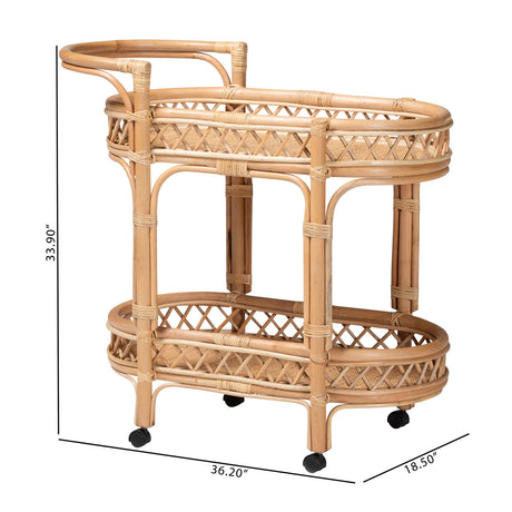 Modern European furniture - Natural Rattan Indoor/Outdoor Kitchen Cart - www.oroa.com